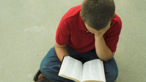 a child having Quiet Time with God