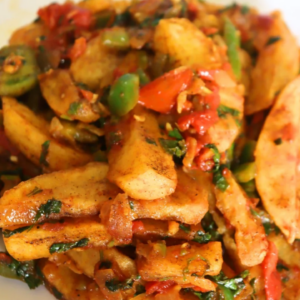 a plate of chips masala