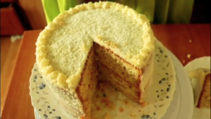 decorated no oven coconut cake