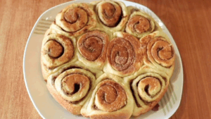 Ready Stovetop No-Oven Cardamom Rolls, browned on the surface