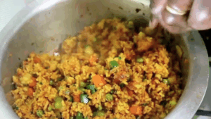 the flavor and vegetable base combined with the rice.