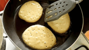 When bubbles form on the surface, it's time to turn them