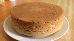 the cake is ready and transferred to a suitable plate