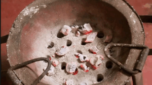 leave very few coals at the bottom