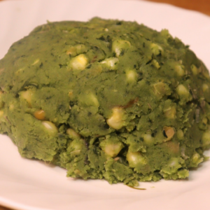 mukimu with sweet potato leaves